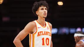 Zaccharie Risacher avec les Hawks d'Atlanta, le 14 octobre 2024