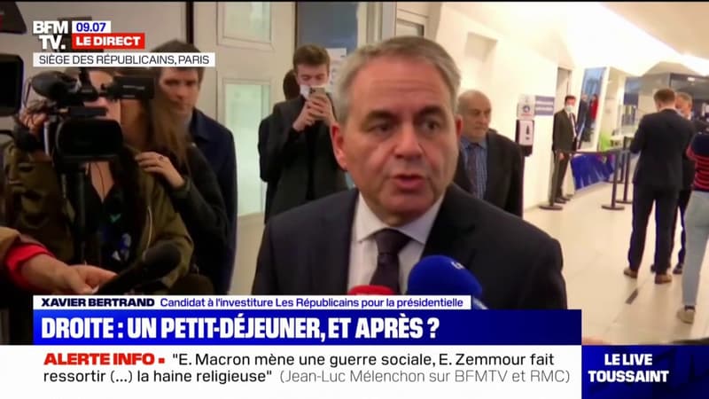 Pour Xavier Bertrand, les candidats LR partagent "tous une chose": "on n'a pas d'adversaire au sein de notre famille politique"