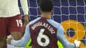 Douglas Luiz célébrant son but lors du match entre Aston Villa et Manchester United, le 11 février 2024.