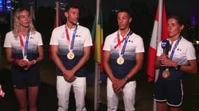 "J'espère qu'on a fait plaisir au public français": les triathlètes médaillés de bronze aux JO de Tokyo racontent leur course