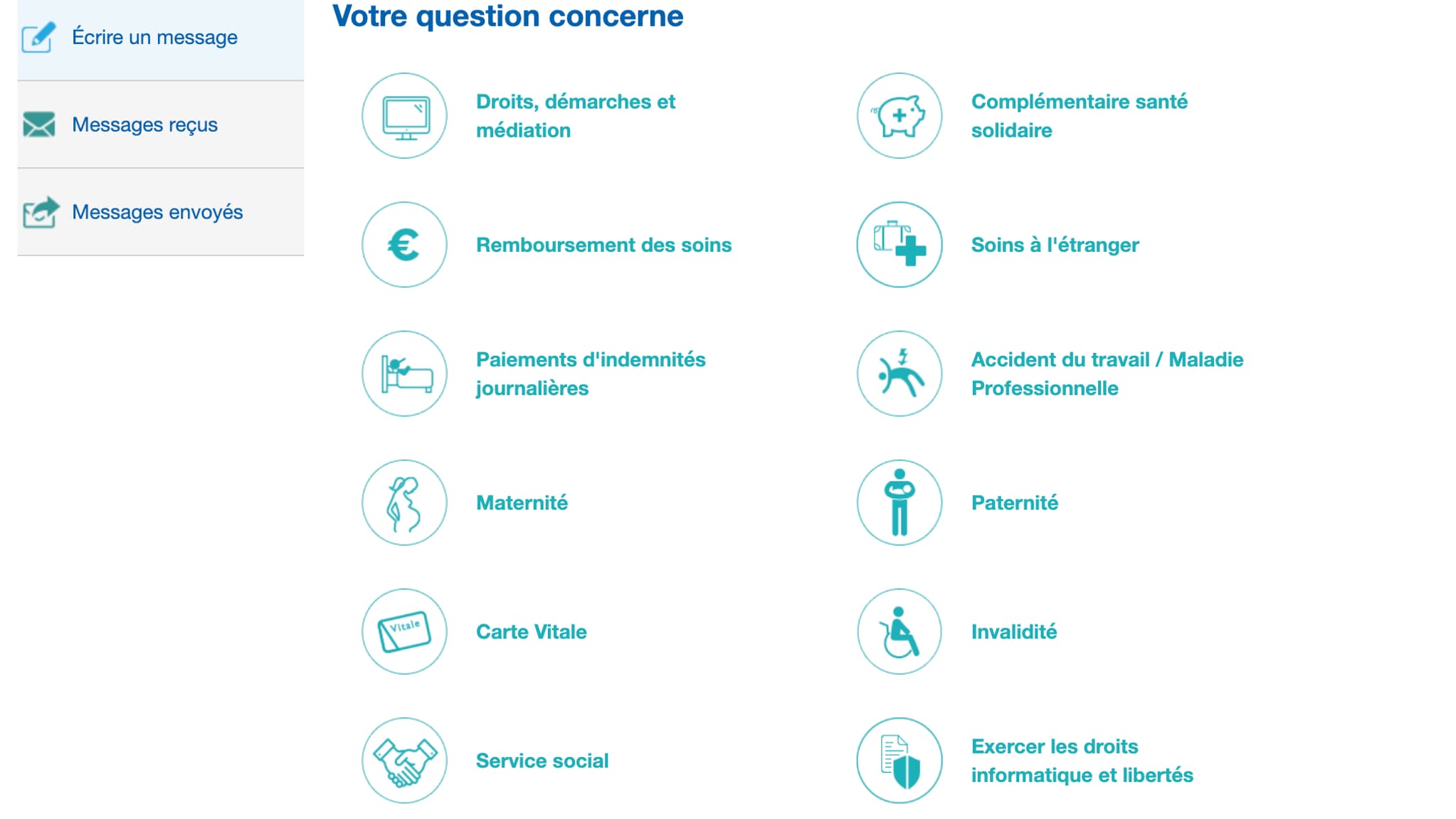Ilf aut encore cliquer sur la rubrique concernée