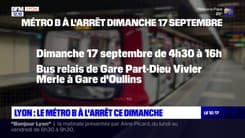 Lyon: le métro B à l'arrêt ce dimanche