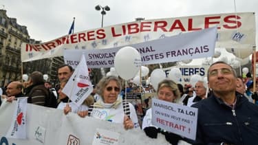 Manifestation de professionnels de santé libéraux le 15 mars 2015 à Paris