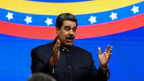 Le président vénézuélien Nicolas Maduro prononce un discours lors de la rencontre binationale Venezuela-Turquie à Caracas, le 24 janvier 2023.