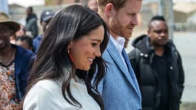 Le prince Harry et Meghan Markle lors d'une visite à Johannesburg le 2 octobre 2019