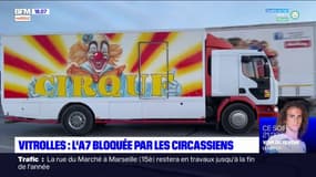 Vitrolles: l'A7 bloquée par des professionnels du cirque