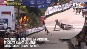 Cyclisme : Il célèbre sa victoire... et chute avant la ligne (mais gagne quand même)