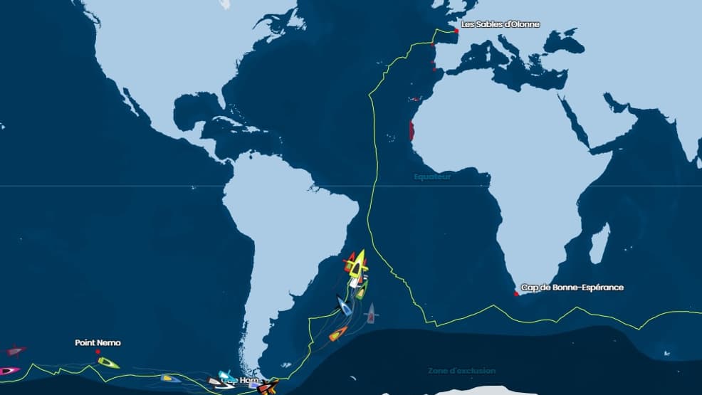 Les positions des skippers du Vendée Globe ce 11 janvier Les positions des skippers du Vendée Globe ce 11 janvier