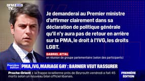PMA, IVG, mariage gay: Michel Barnier assure que les droits acquis seront "intégralement préservés"