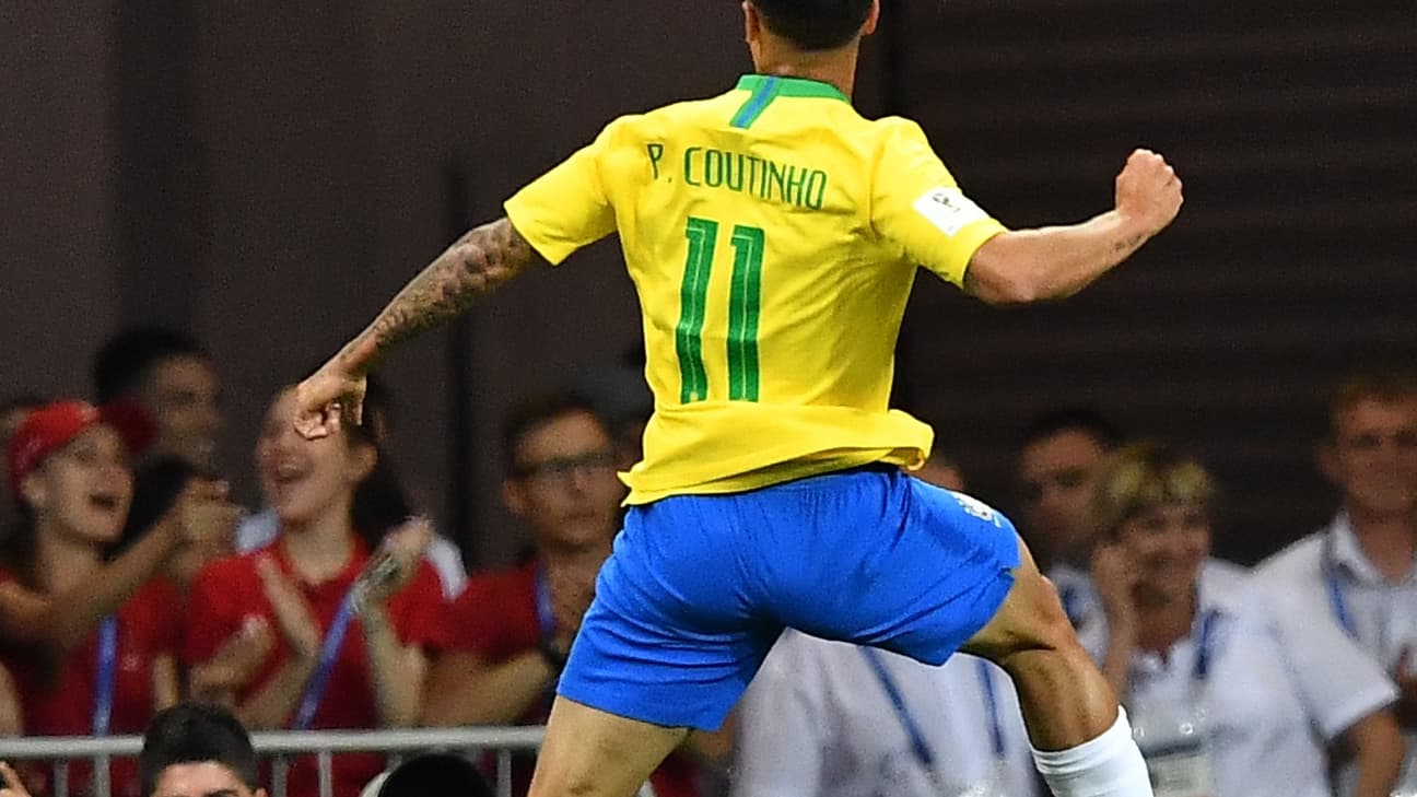 Maillot Brésil extérieur floqué Coutinho (Coupe du monde 2018) – Vintage Football Area