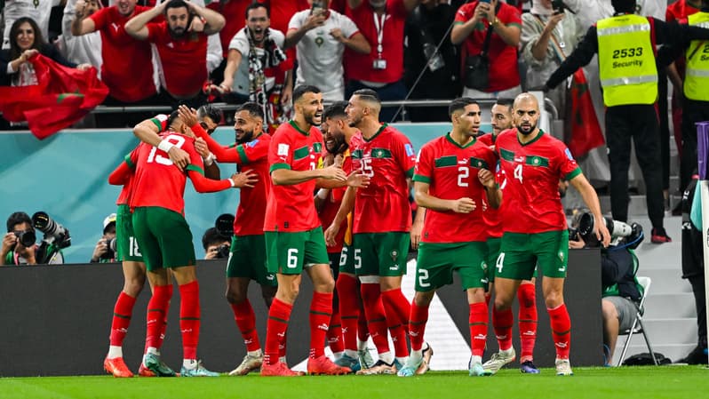 Le Maroc après son but en quart de finale de Coupe du monde 2022