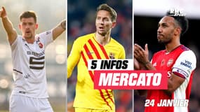 Aubameyang, De Jong, Hernandez... Les 5 infos mercato du 24 janvier à la mi-journée   