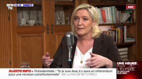 Marine Le Pen assure que si elle est élue, "il y aura un référendum pour une révision constitutionnelle"
