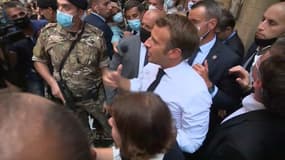 Emmanuel Macron à Beyrouth. 