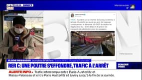 RER C: une poutre s'effondre, trafic à l'arrêt