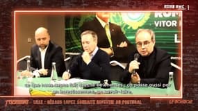 Vitor Hugo Valente entouré par Gérard Lopez et Luis Campos