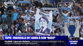 Les supporters de l'OM rendent hommage à Bernard Tapie au stade Vélodrome