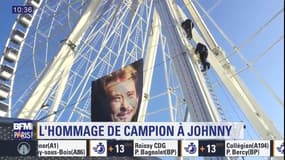Le portrait de Johnny Hallyday déployé sur la grande roue