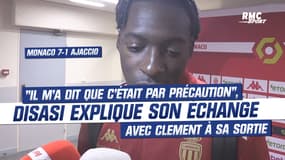 Monaco 7-1 Ajaccio : "Il m’a dit que c’était par précaution", Disasi explique son échange avec Clement à sa sortie