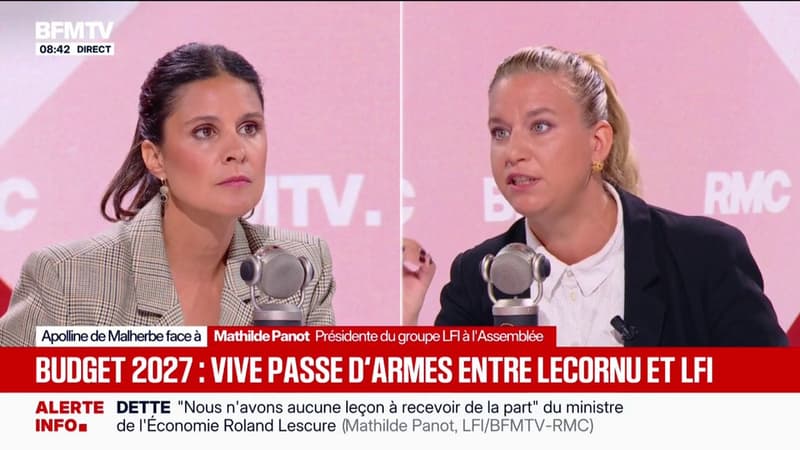 "Je ne veux pas que l'on taxe les retraités riches, je veux que l'on taxe (tous) les riches", déclare Mathilde Panot (LFI)