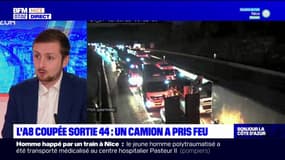 L'autoroute A8 coupée à hauteur d'Antibes en raison d'un camion en feu