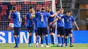 La sélection nationale d'Italie, à Bologne le 4 juin 2021