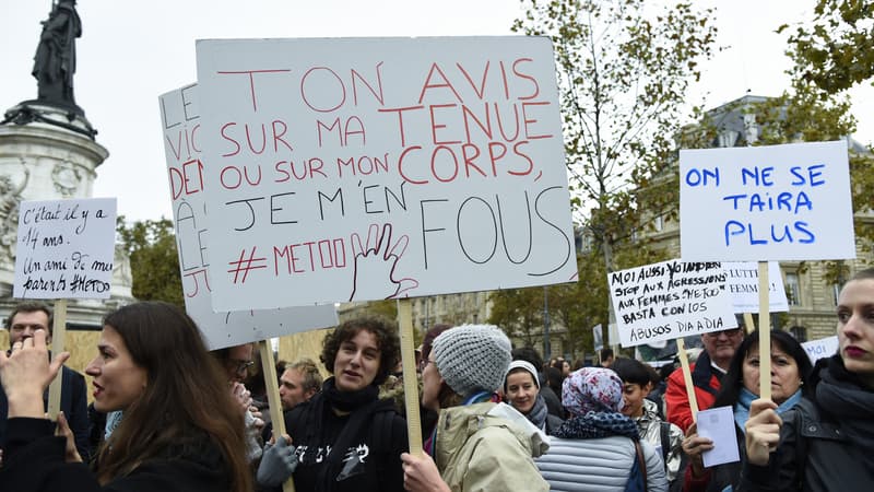 Une manifestation contre le harcèlement et les outrages sexistes à Paris en octobre 2017.