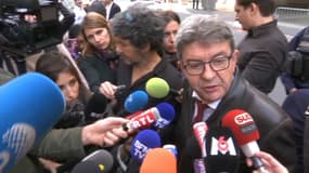 Jean-Luc Mélenchon après ses 5 heures d'audition.