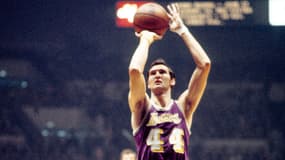 Jerry West le 01/05/1970 sous le maillot des Los Angeles Lakers, en NBA
