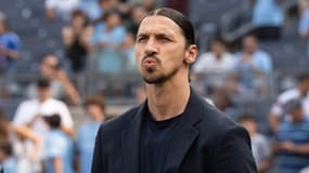 Zlatan Ibrahimovic lors d'un match amical de l'AC Milan contre Manchester City aux Etats-Unis, le 27 juillet 2024