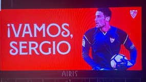 Un message en soutien à Sergio Rico lors de Séville FC-Valencia