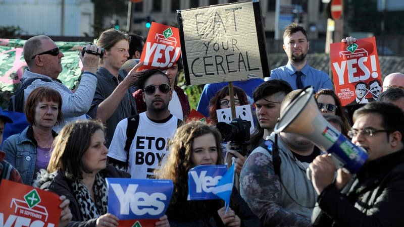 Manifestation pour l'indépendance de l'Ecosse à Glasgow le 28 août 2014.
