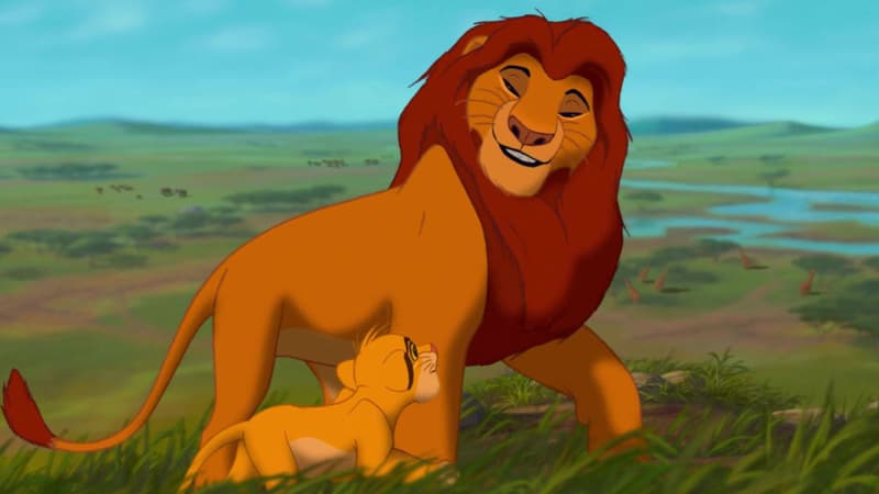 Mufasa et Simba, les personnages principaux du "Roi Lion"
