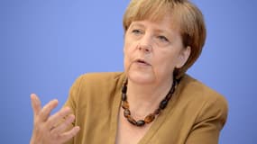 Angela Merkel le 18 juillet 2014 lors d'une conférence de presse à Berlin