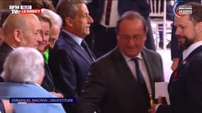 Cérémonie d'investiture: Nicolas Sarkozy et François Hollande arrivent à l'Élysée