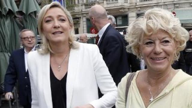 Marine Le Pen et Marie-Christine Arnautu, le 19 mars 2014 à Nice. 