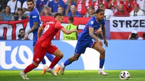 Bradley Barcola lors de France-Pays-Bas à l'Euro le 25 juin 2024