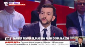 Motion de censure: "On n'est pas dans la tambouille à négocier des miettes", explique Jean-Philippe Tanguy (RN)