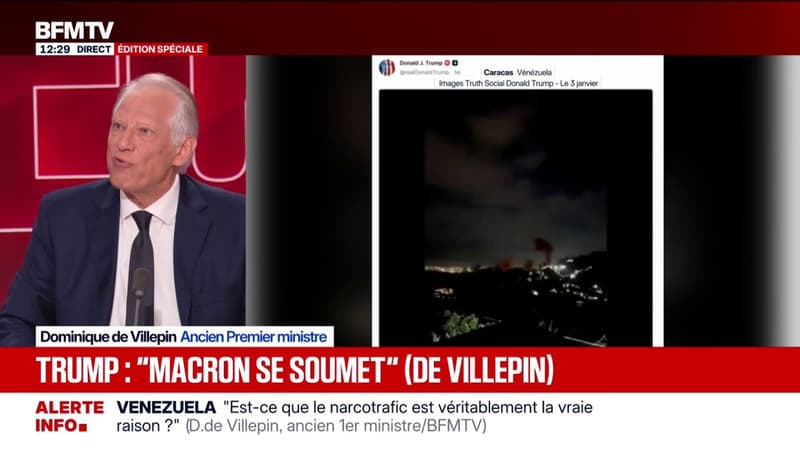 Venezuela: pour Dominique de Villepin, Emmanuel Macron "a préféré ne pas surréagir puisqu'il a craint à un moment donné d'irriter Trump"