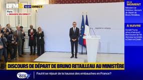 "Je voulais vous remercier et certainement pas partir comme un voleur", a déclaré Bruno Retailleau en quittant le ministère de l'Intérieur