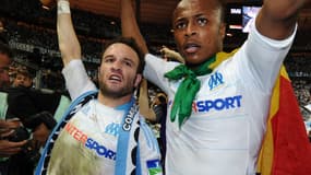 Mathieu Valbuena et André Ayew à l'OM en 2011