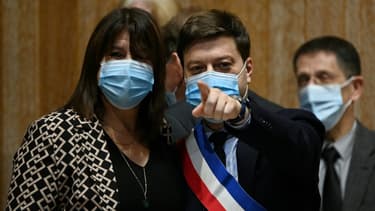 Michèle Rubirola et son successeur Benoît Payan à Marseille le 21 décembre 2020