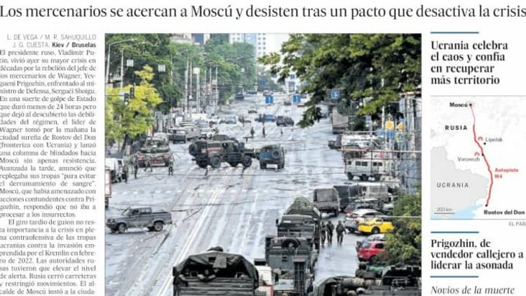La Une d'El Pais du 25 juin 2023 