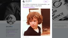 Le tweet et le hashtag d'Alice Coffin, sur Twitter, mardi 28 août.