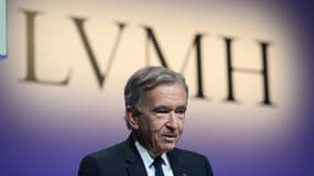 Le PDG de LVMH Bernard Arnault au siège de son groupe à Paris, le 26 janvier 2023