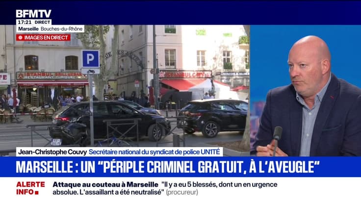 Attaque au couteau à Marseille: "On est en état de légitime défense et on neutralise la personne, il n'y a pas le choix", souligne Jean-Christophe Couvy, secrétaire national du syndicat de police UNITÉ