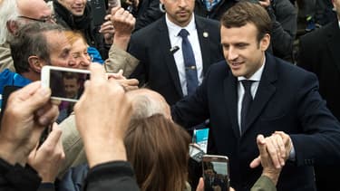 Emmanuel Macron au Touquet, le 7 mai 2017 après avoir voté.