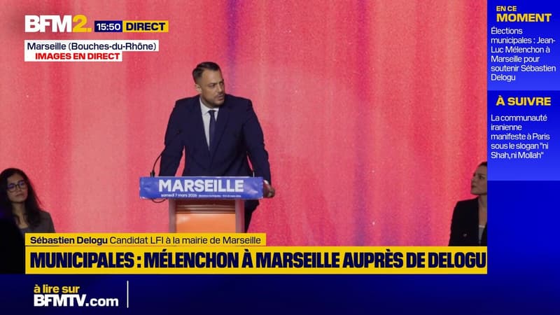 Marseille: l'émotion de Sébastien Delogu (LFI) avant son discours