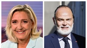 Marine Le Pen, la cheffe des députés du Rassemblement national, et l'ancien Premier ministre Édouard Philippe. Montage photo.