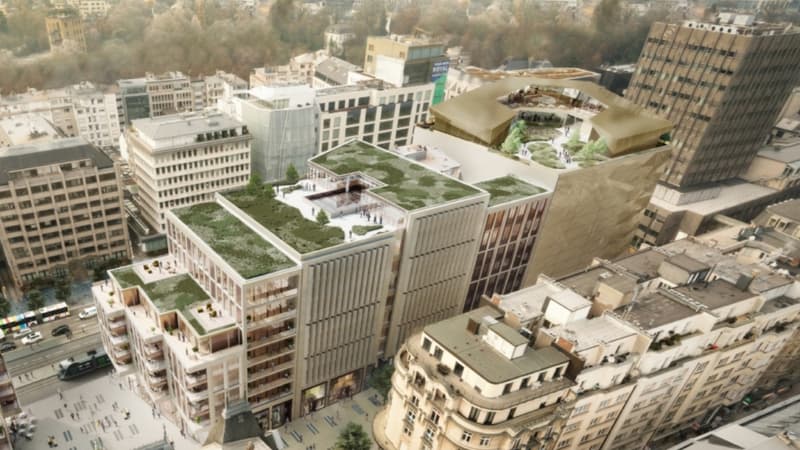 Le "Royal Hamilius" ouvrira en novembre 2019 en plein centre de Luxembourg et mêlera appartements, bureaux, boutiques et restaurants, et un jardin sur le toit. 